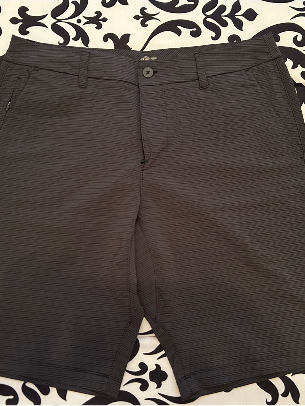 Hang Ten Black with Charcoal Micro-Stripe Shorts